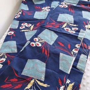 Vintage Schwartz Liebman Mod Floral Jeans 70s Textiles Cotton Fabric 2 Yards New